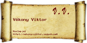 Vékony Viktor névjegykártya